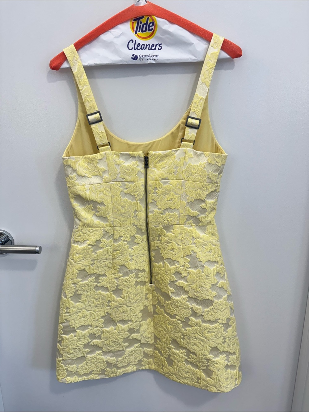 Alice + Olivia Yellow and White Floral Scoop-Neck Mini Dress - Picture 2 of 5